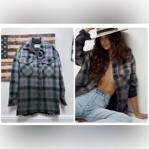 NWOT FP We The Free Anneli Plaid Shirt Jacket